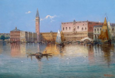 Scene from Venice, Acqua Alta on Piazza San Marco by Karl Kaufmann